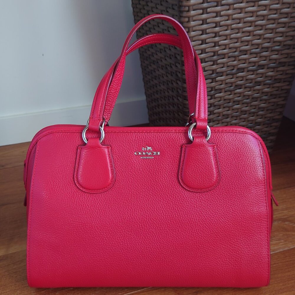 Coach Genuine Leather Red Mini Nolita Satchel
